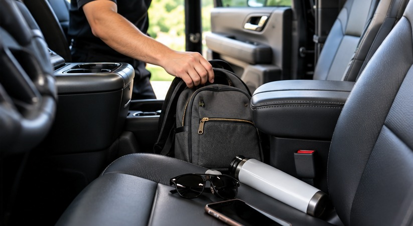 Preparing a vehicle interior before professional car detailing