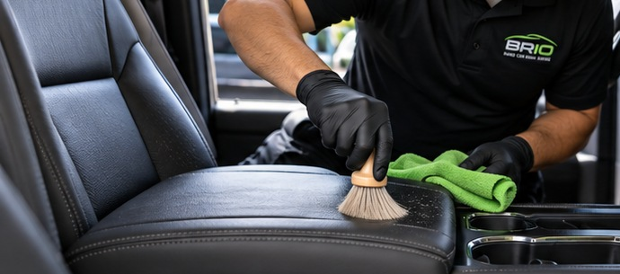 Professional interior car detailing and cleaning in Houston